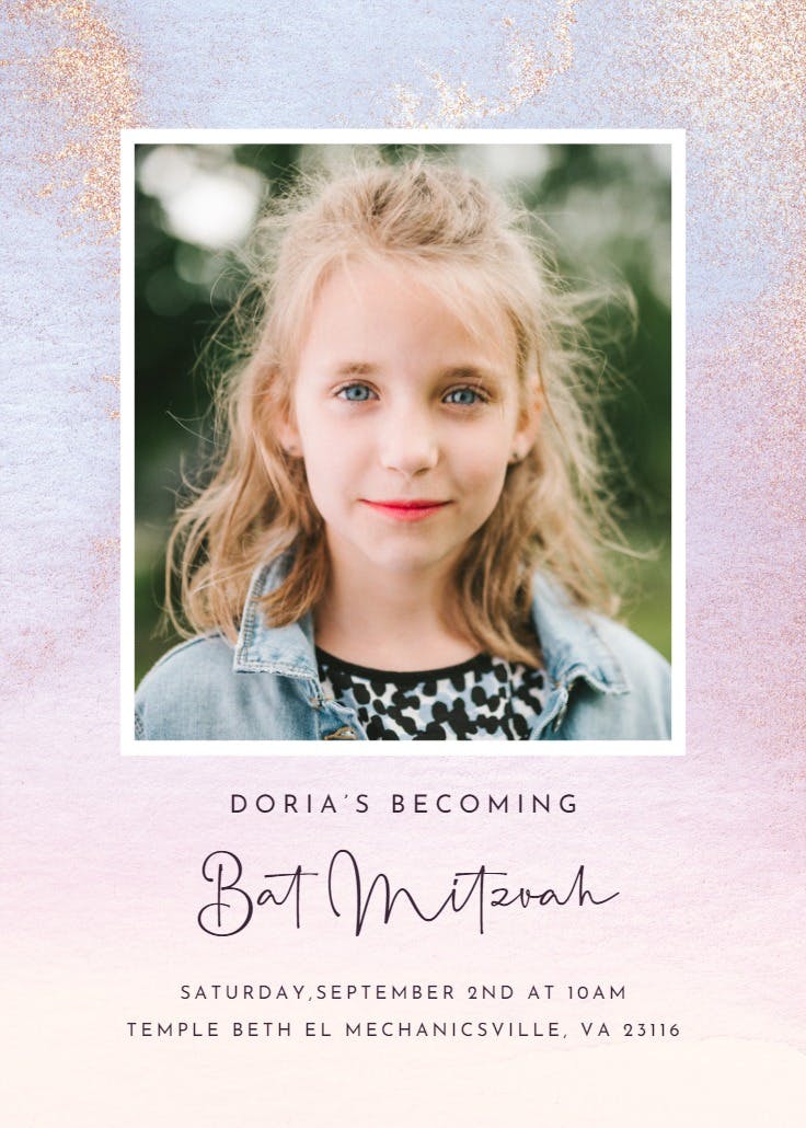 Ombre - bar & bat mitzvah invitation